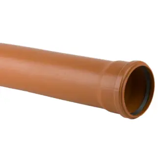 Tetraflow 110mm Single Socket Pipe Terracotta