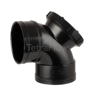 Tetraflow 92.5′ Double Socket Knuckle Bend 110mm Black
