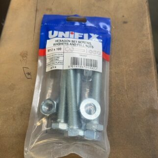 Hexagon Set Screws Washers and Full Nuts (M12 x 100)