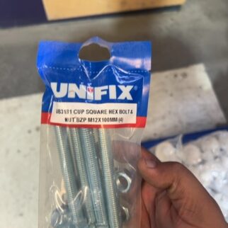 Cup square Hex Bolt & Nut BZP M12 x 100 mm